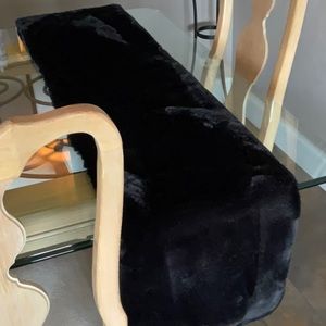 Luxurious Black Faux Fur Table Runner
